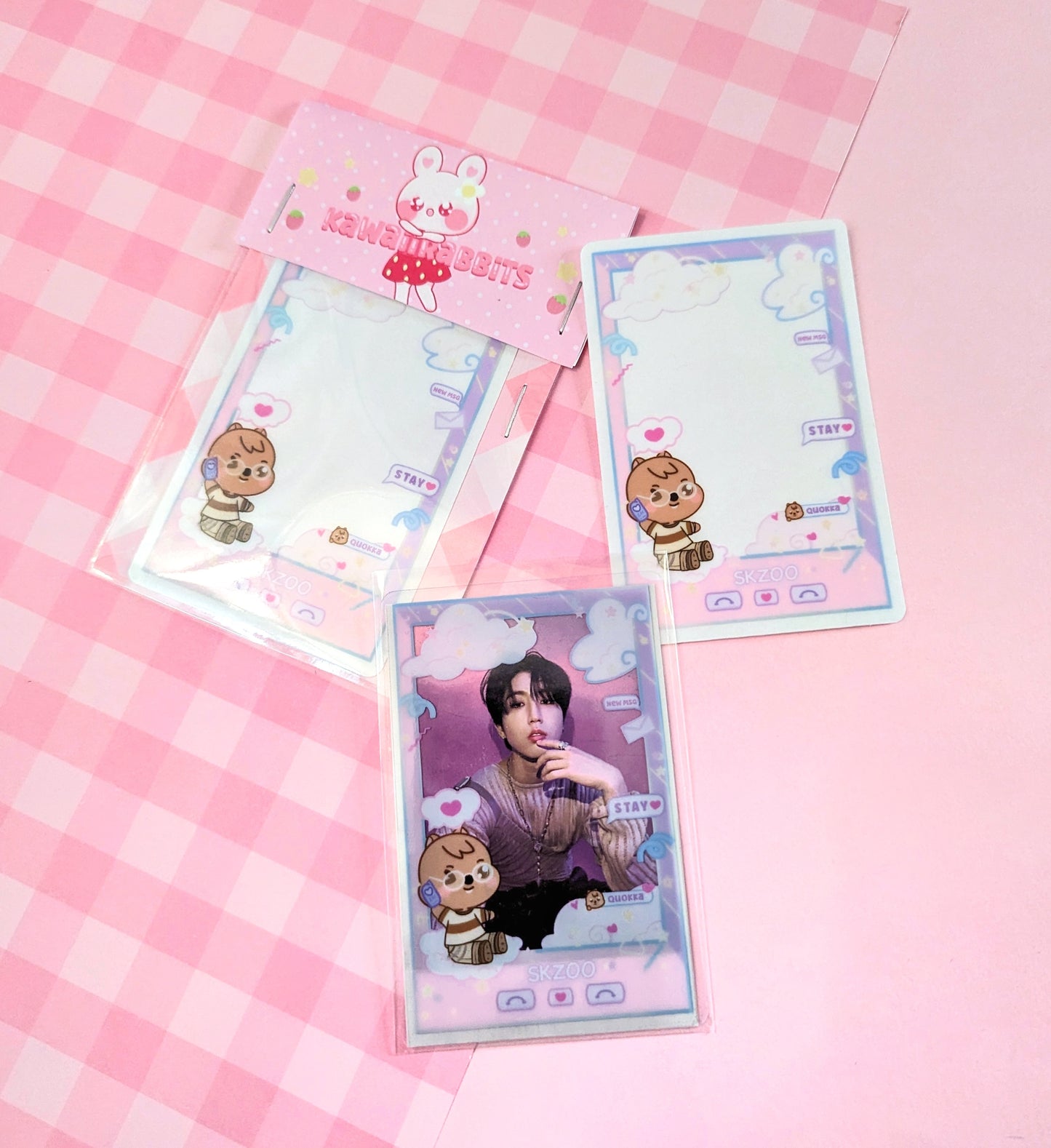 Pastel Kawaii SKZOO Clear Polaroid Stickers