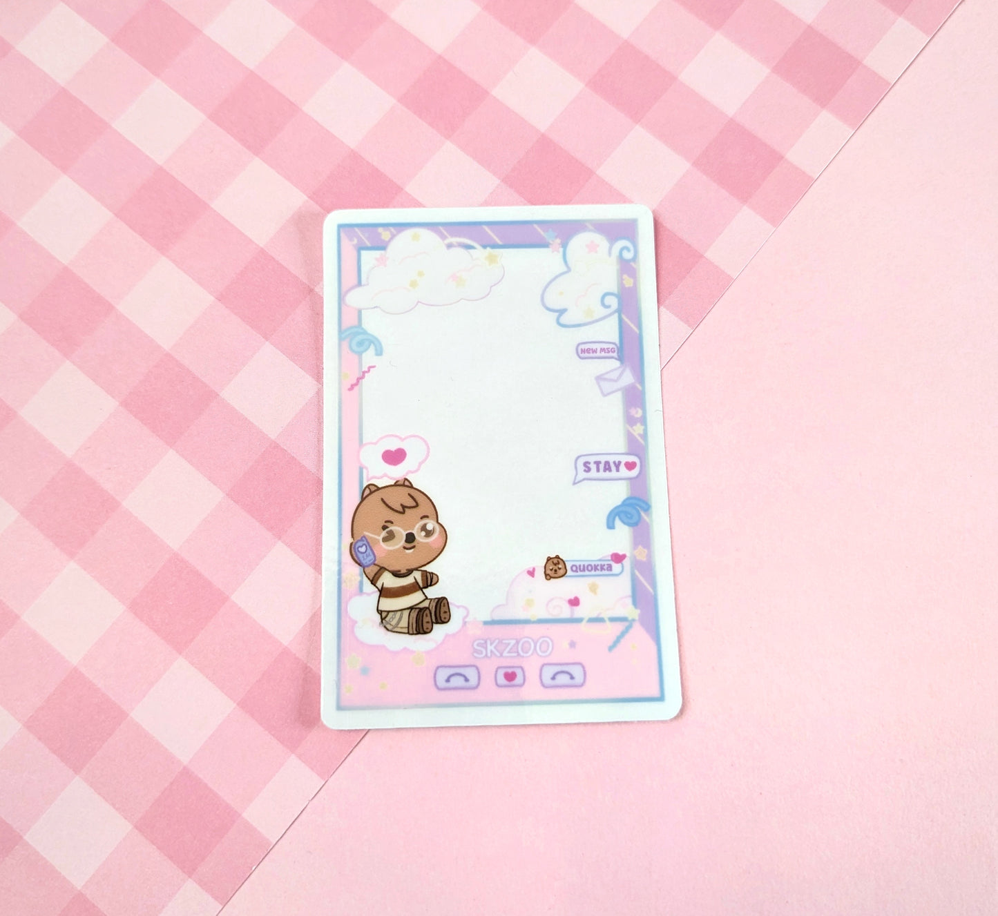 Pastel Kawaii SKZOO Clear Polaroid Stickers