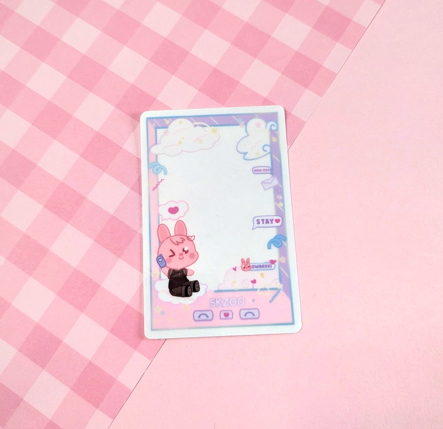 Pastel Kawaii SKZOO Clear Polaroid Stickers