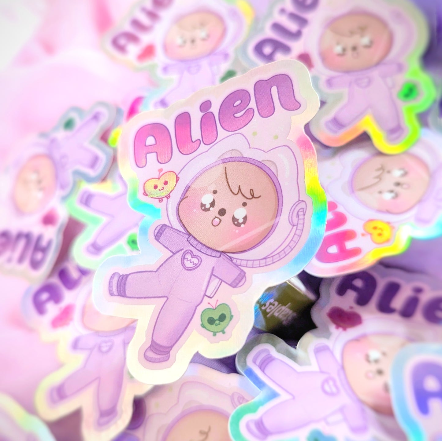 Alien Quokka Holographic Sticker