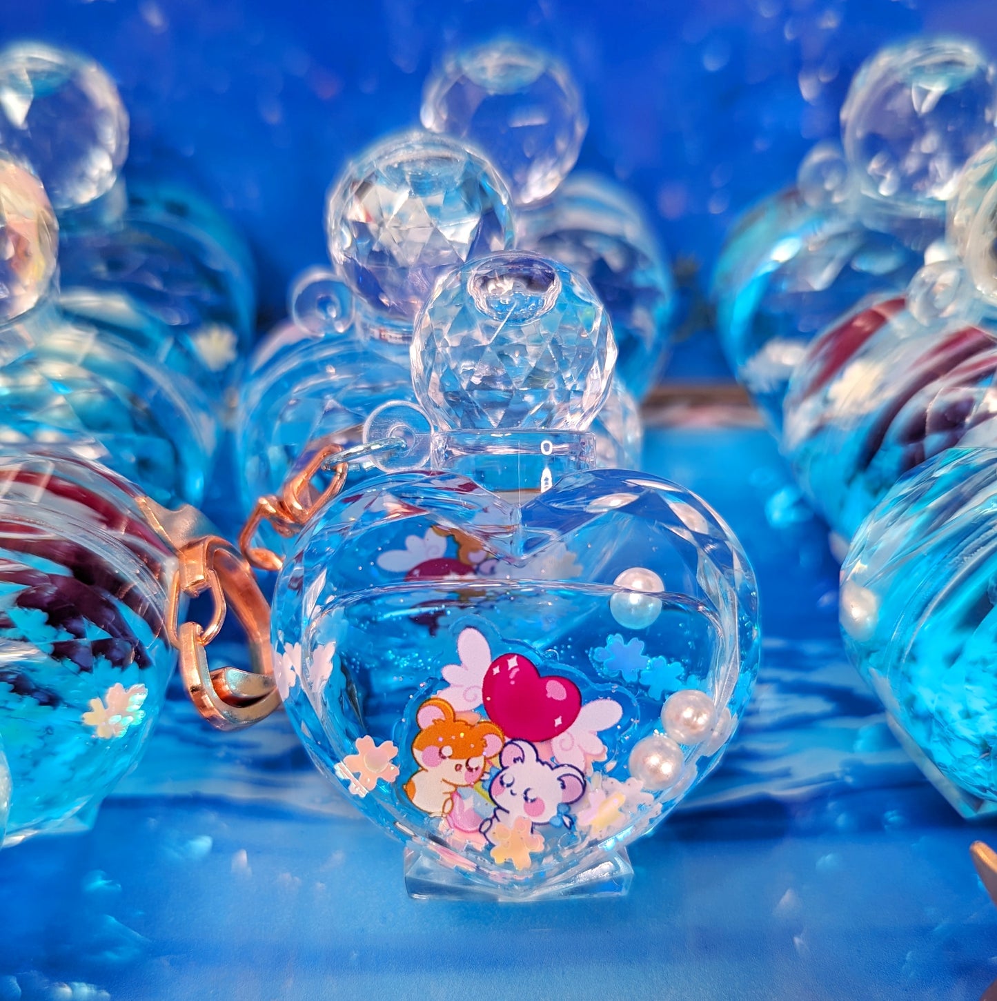 Heart Perfume Liquid Keychain