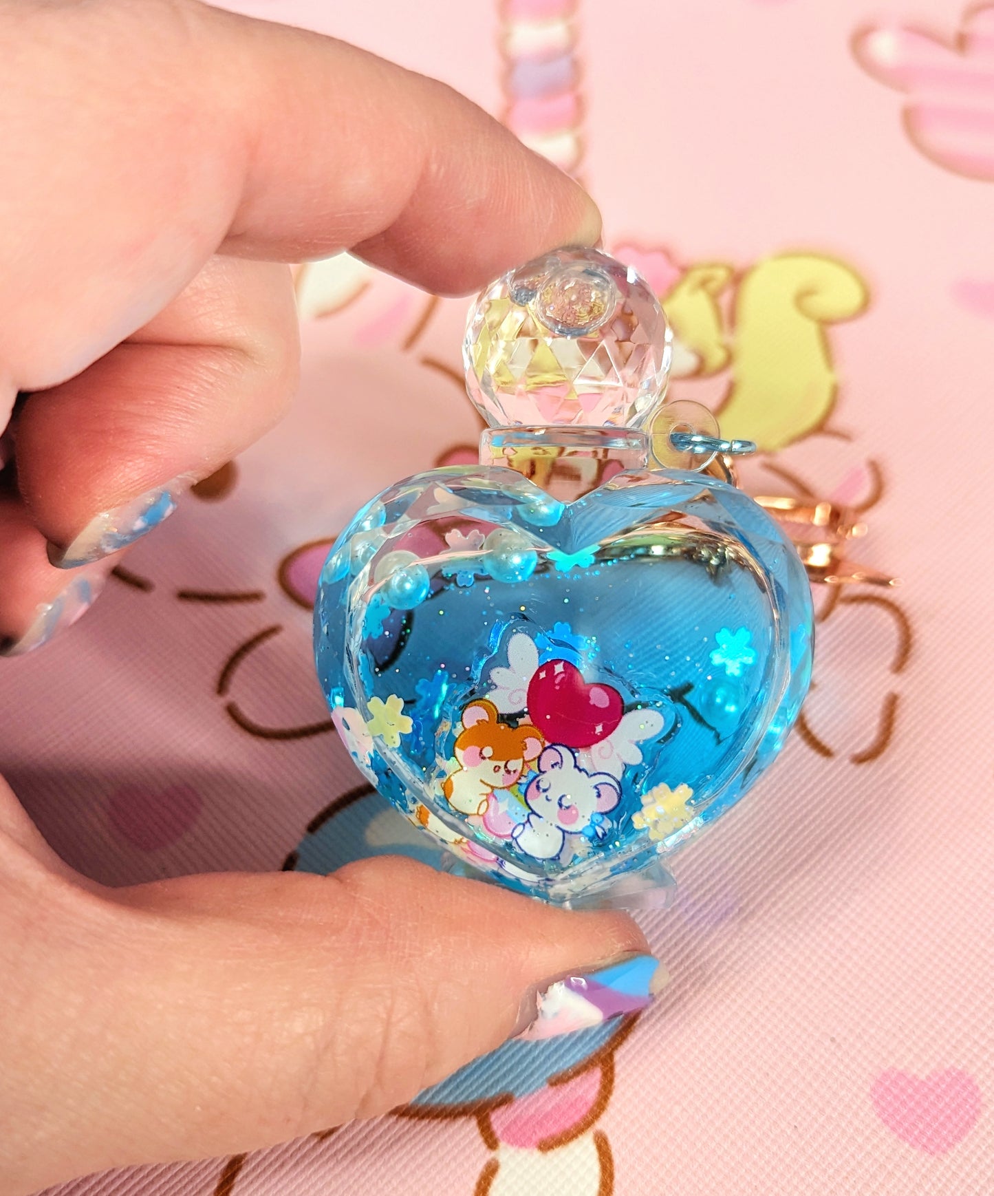 Heart Perfume Liquid Keychain