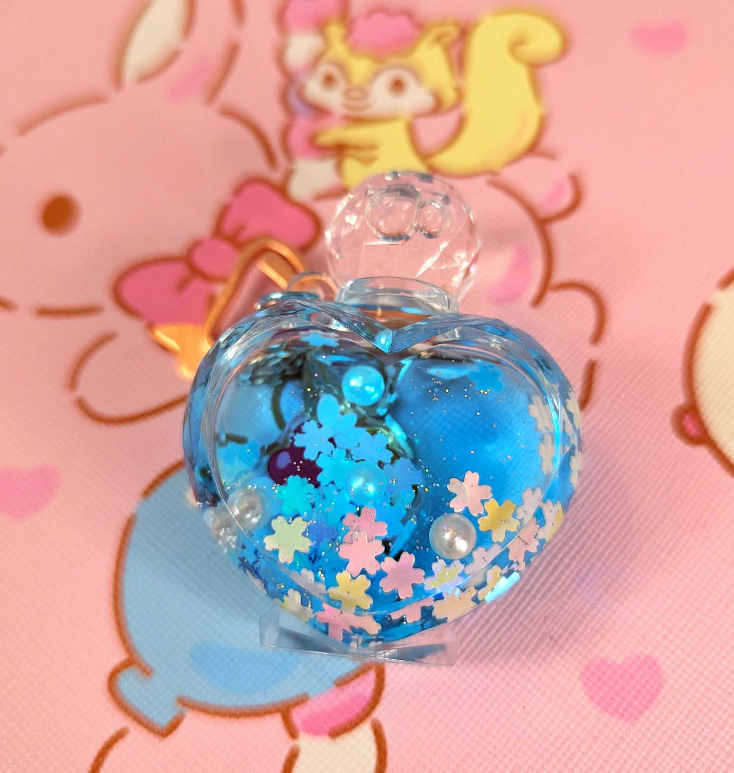 Heart Perfume Liquid Keychain