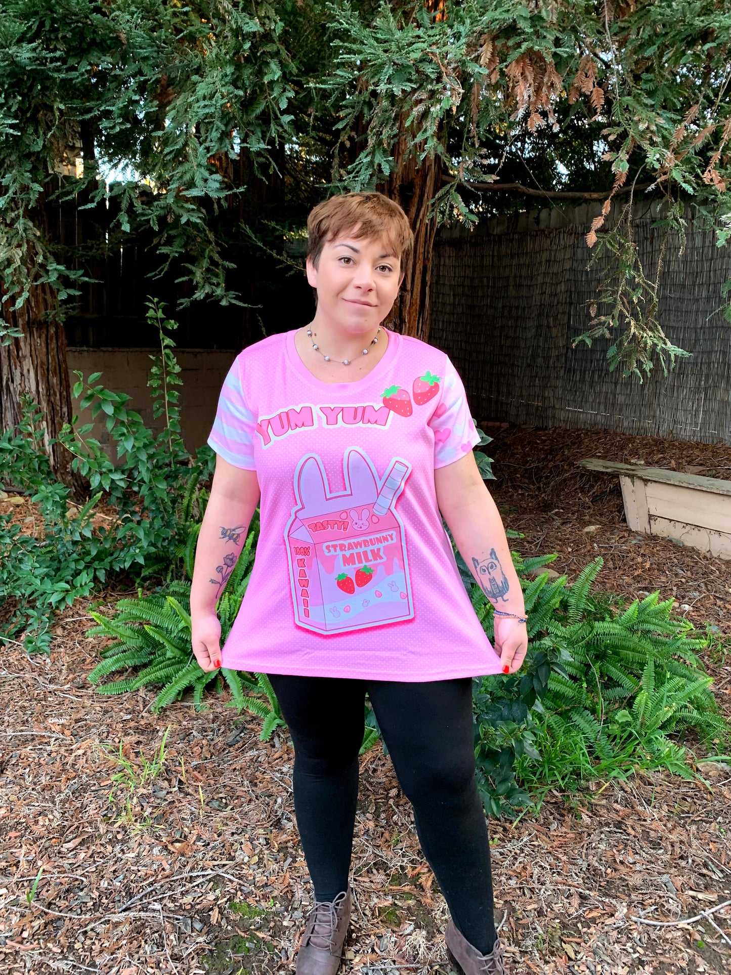 Strawbunny Milk Cotton Tee, MADE TO ORDER