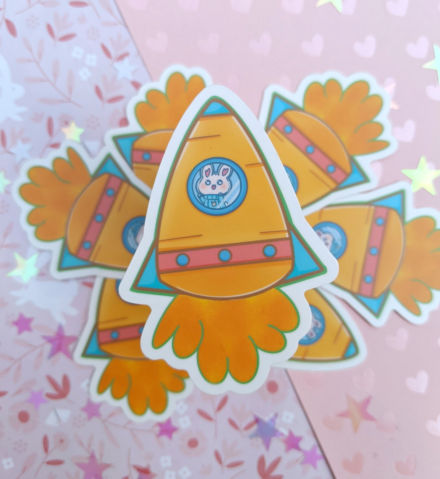 Space Buns 4x6 Sticker Sheet& Carrot Rocket