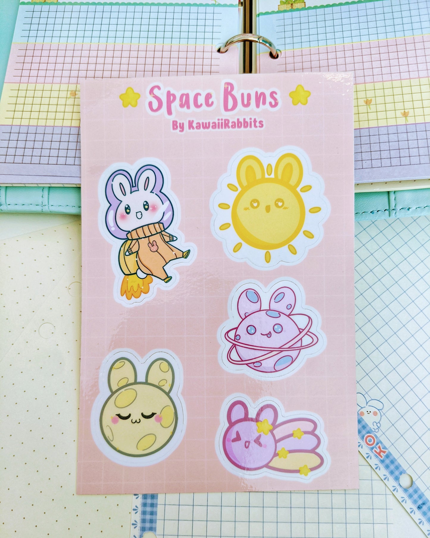 Space Buns 4x6 Sticker Sheet& Carrot Rocket