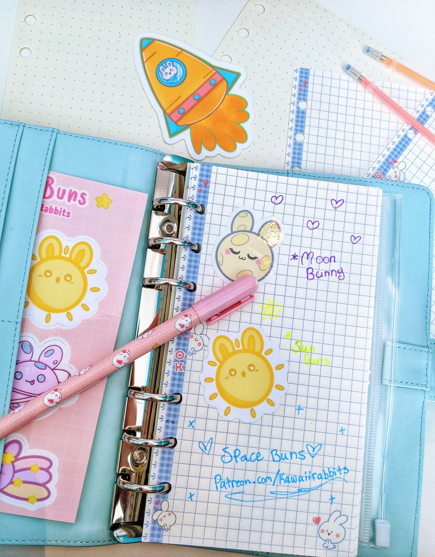 Space Buns 4x6 Sticker Sheet& Carrot Rocket