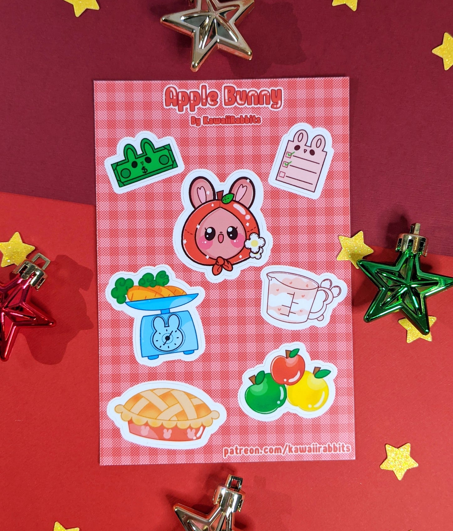 Apple Bunny 4x6 Sticker Sheet