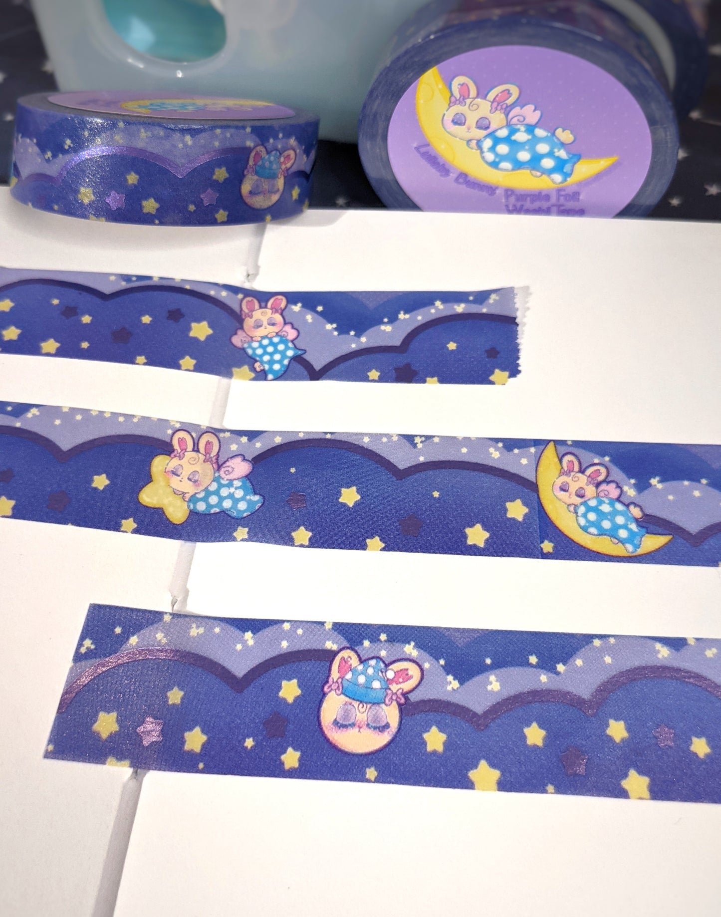 Lullaby Bunny Purple Foil Washi Tape