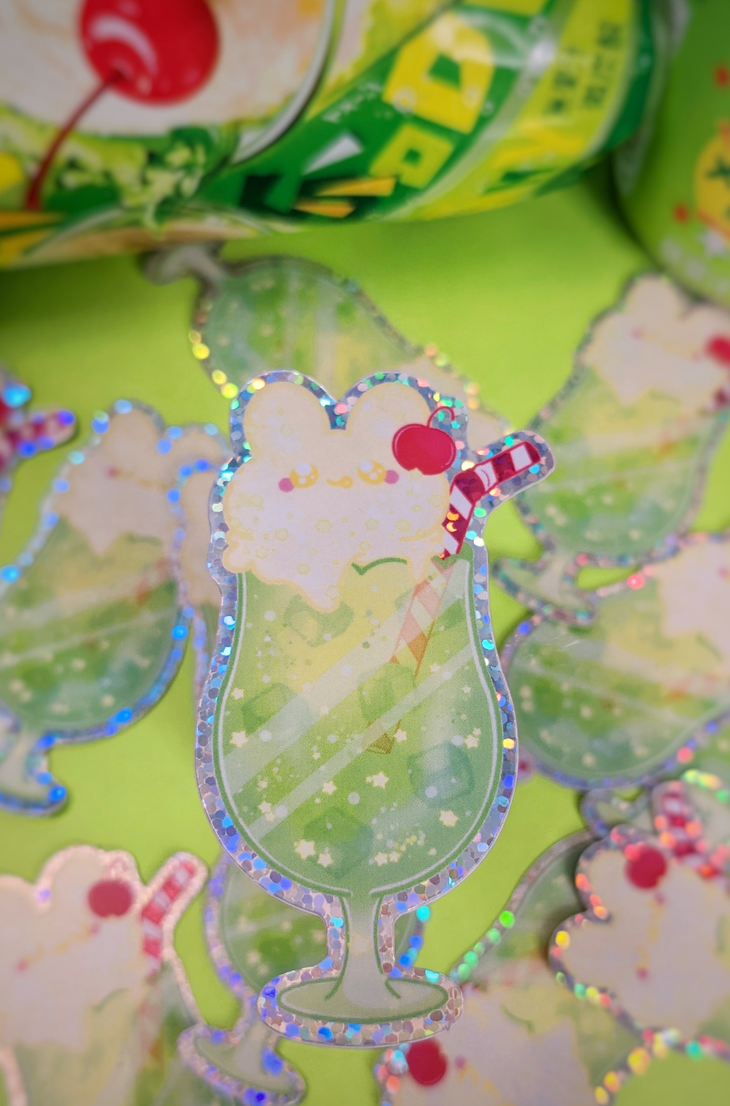Melon cream soda stickers