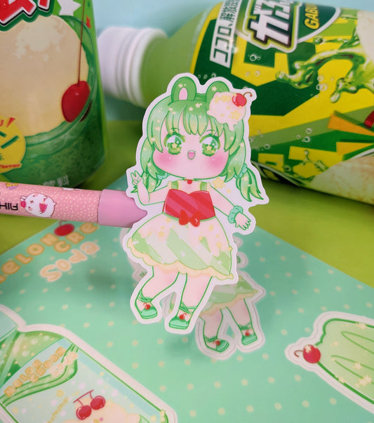 Melon cream soda stickers