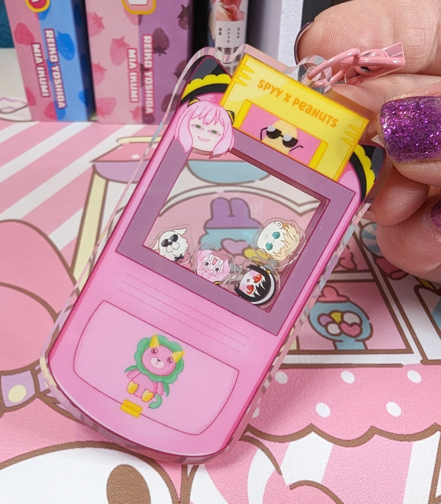 Kawaii girl pink shaker charm