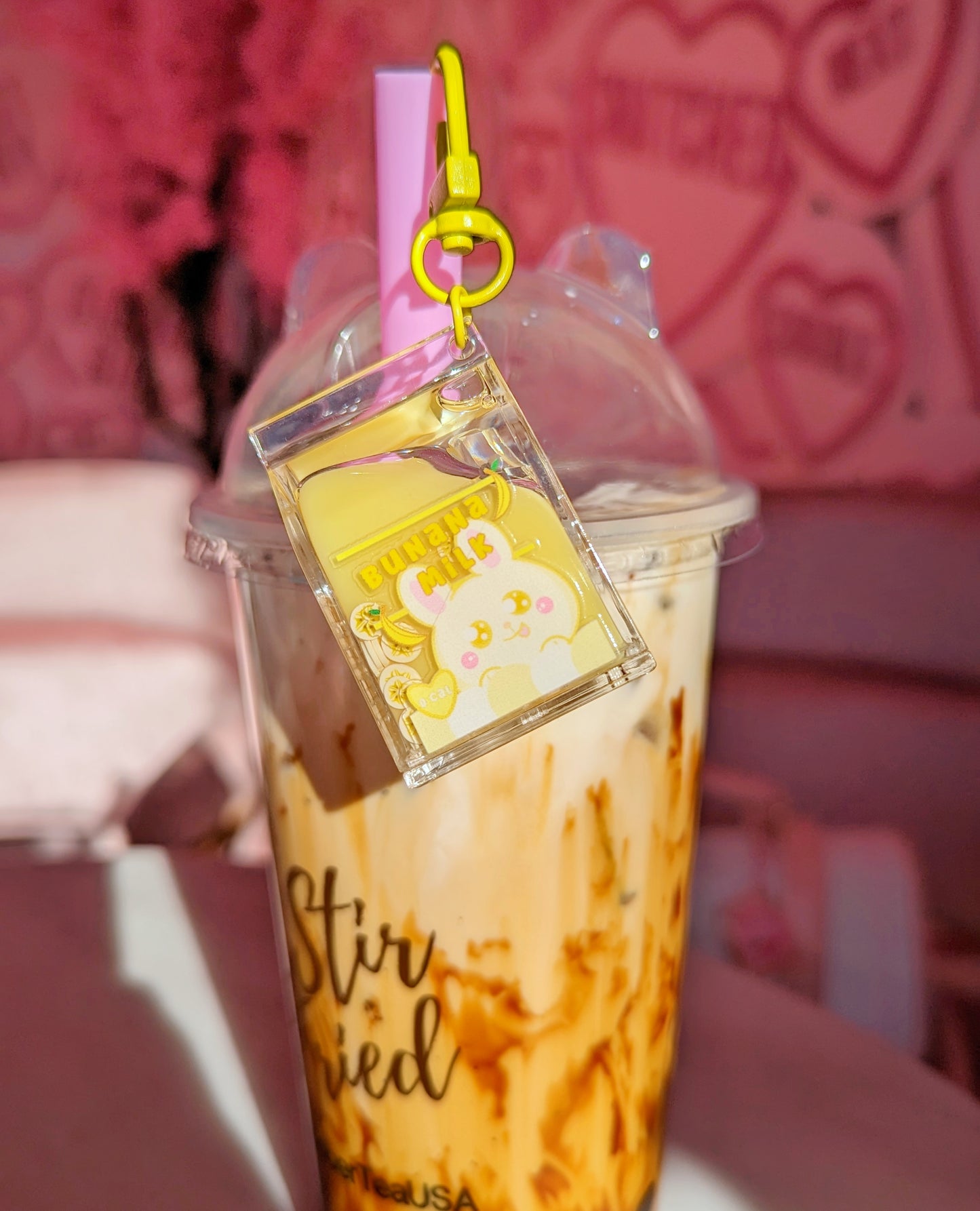 Milk Carton Liquid Keychain