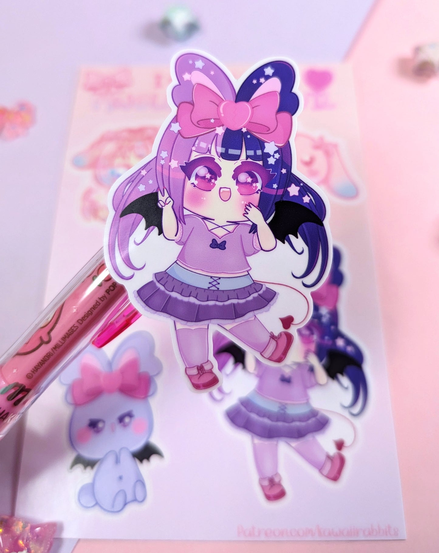 Angel and Devil Bunny Stickers