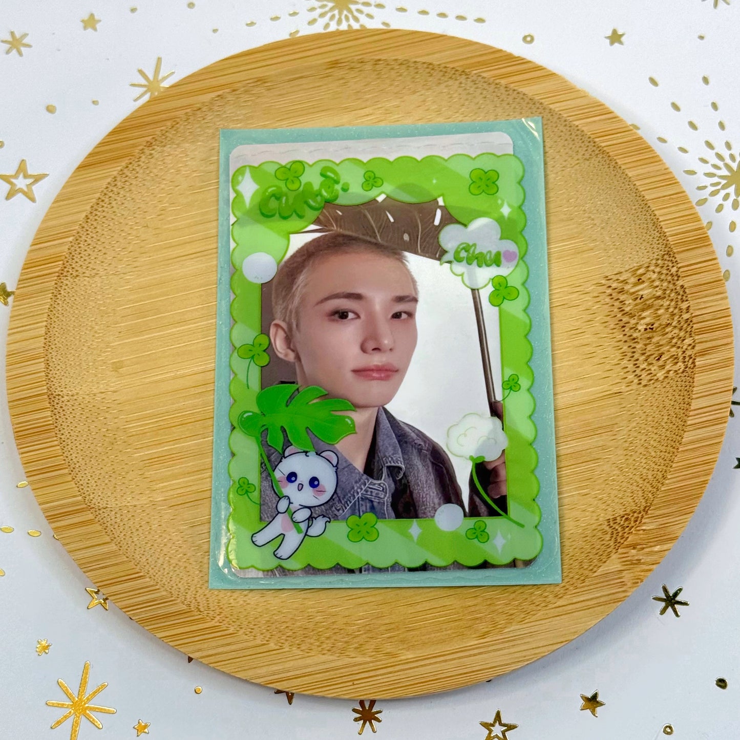 Kawaii Skzoo Clear Sticker+Glitter Sleeve