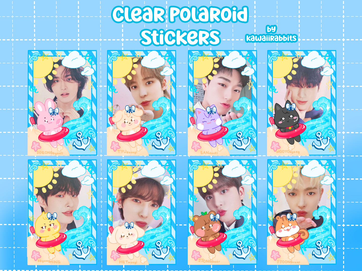 Summer Fun-Aniteez Clear Polaroid Stickers