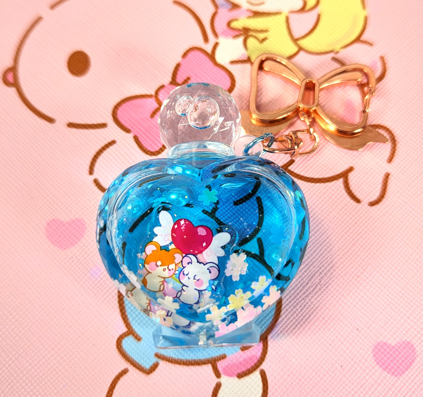 Heart Perfume Liquid Keychain