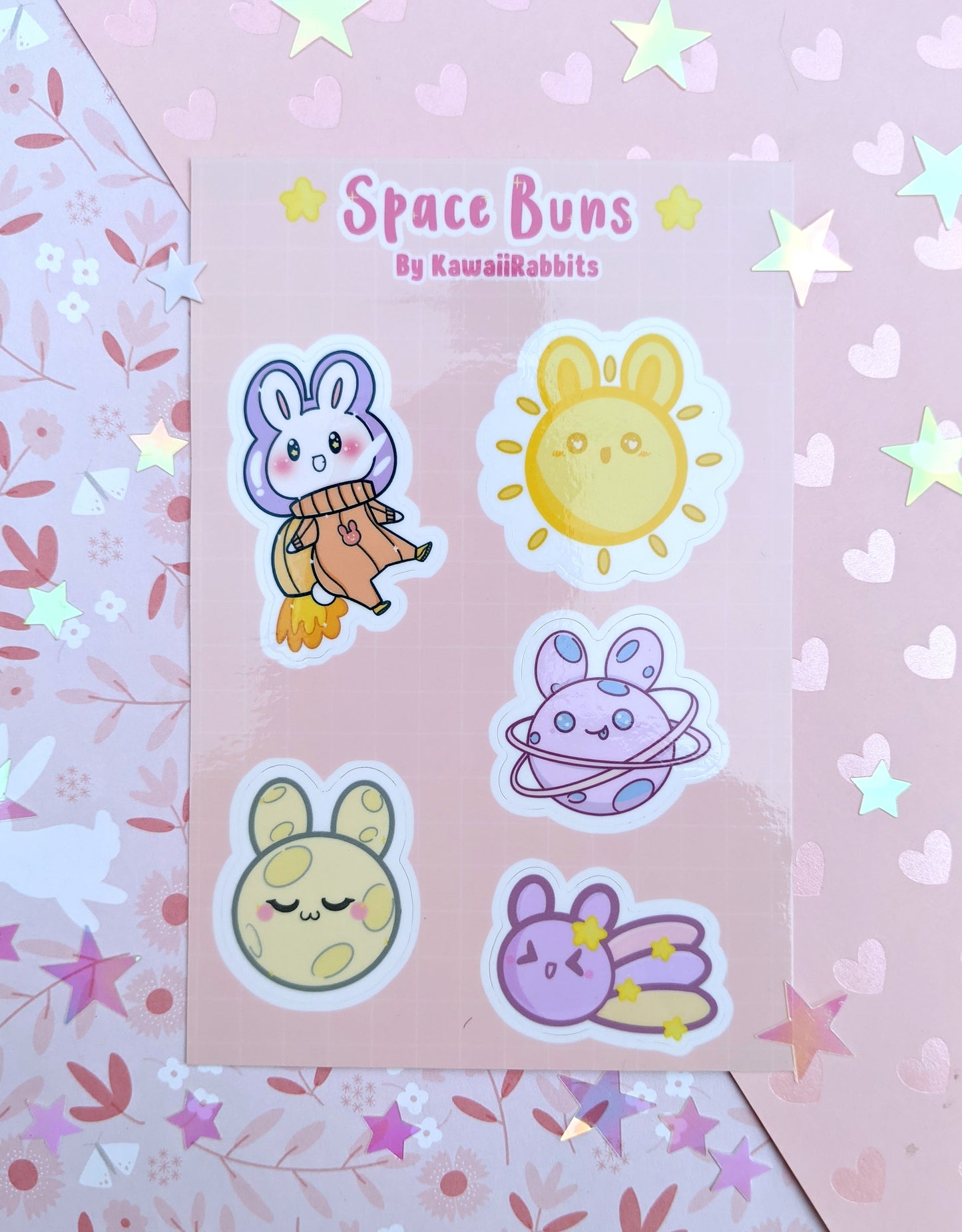 Space Buns 4x6 Sticker Sheet& Carrot Rocket