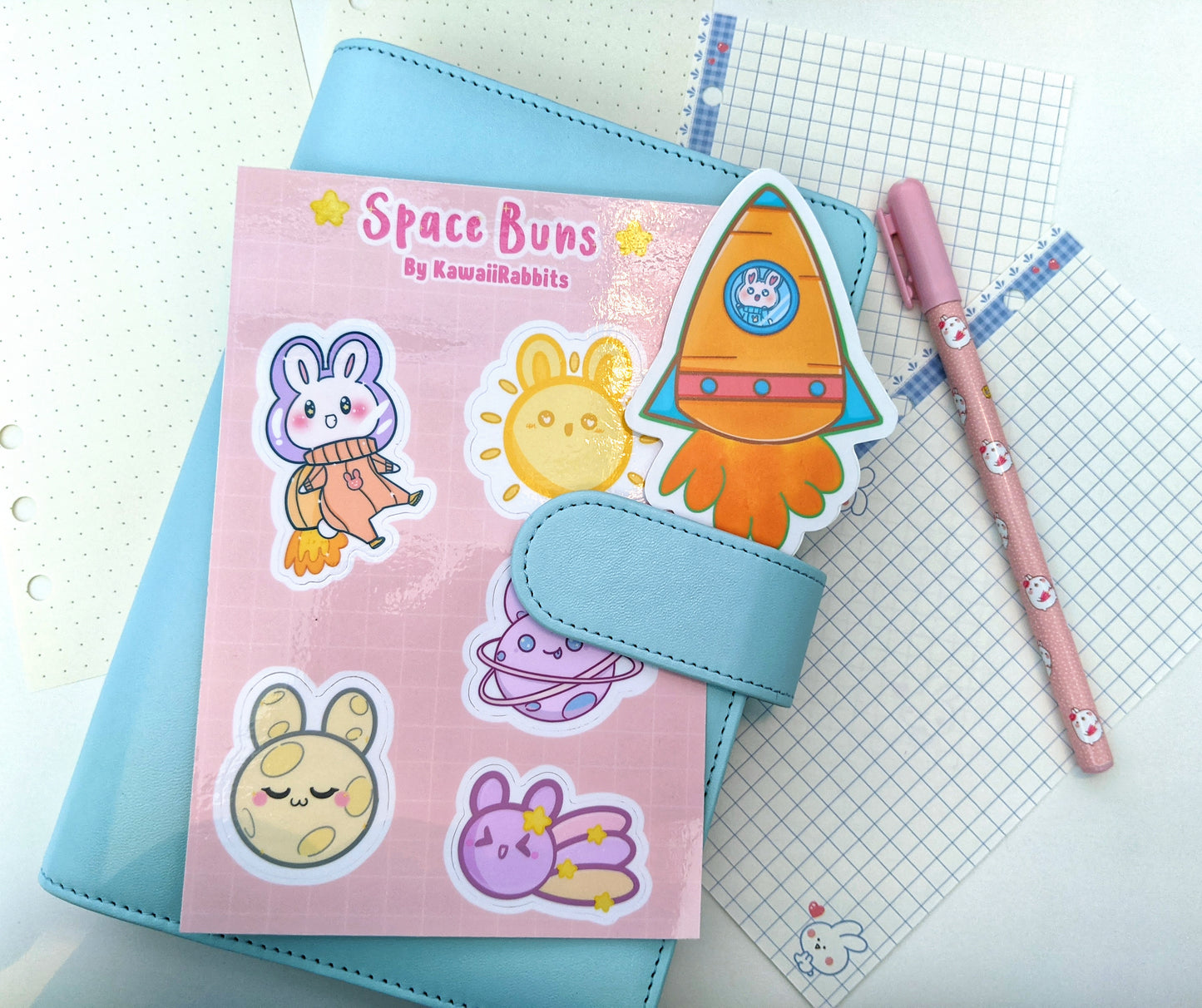 Space Buns 4x6 Sticker Sheet& Carrot Rocket