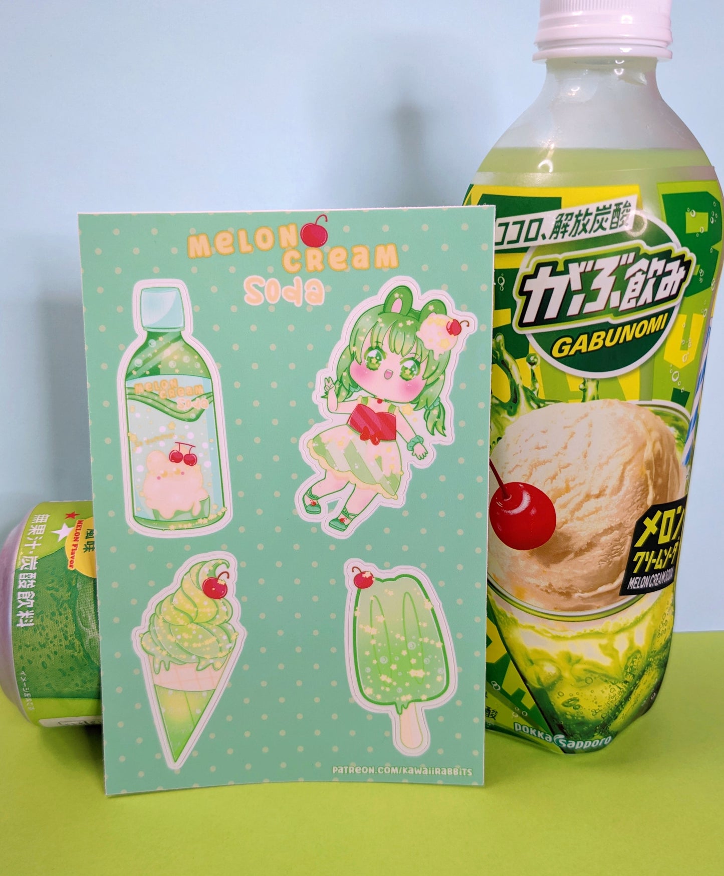 Melon cream soda stickers