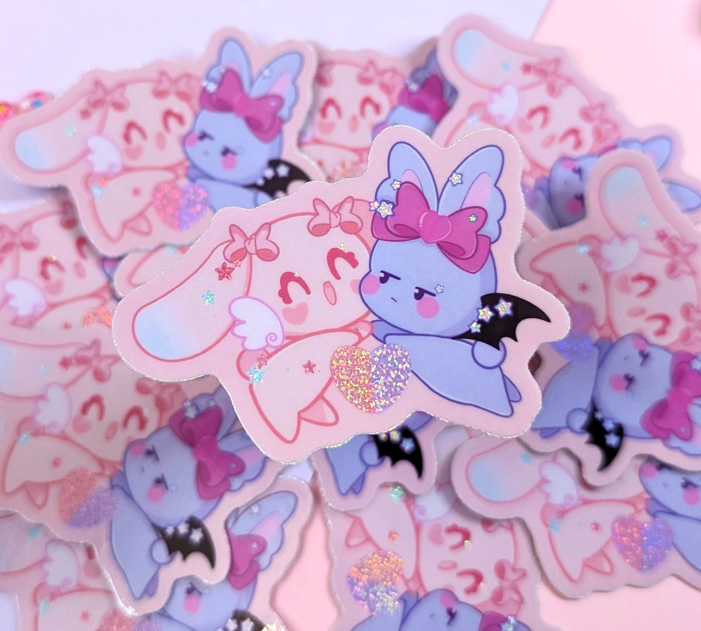 Angel and Devil Bunny Stickers
